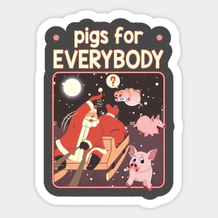 Pigs for everybody - Santa Clause Gift. Sticker